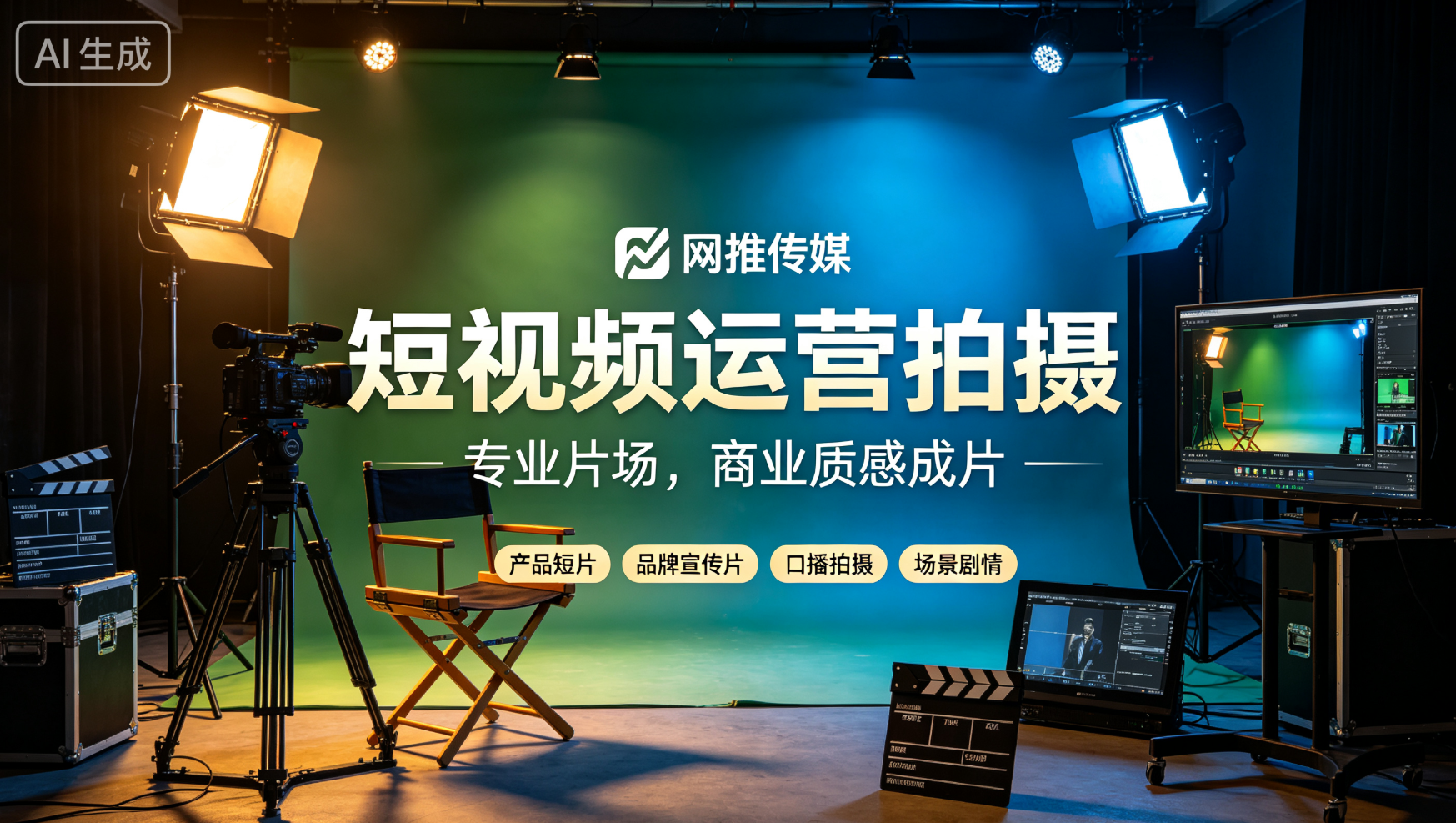 短视频运营服务宣传图 - 展示短视频内容策划与拍摄场景